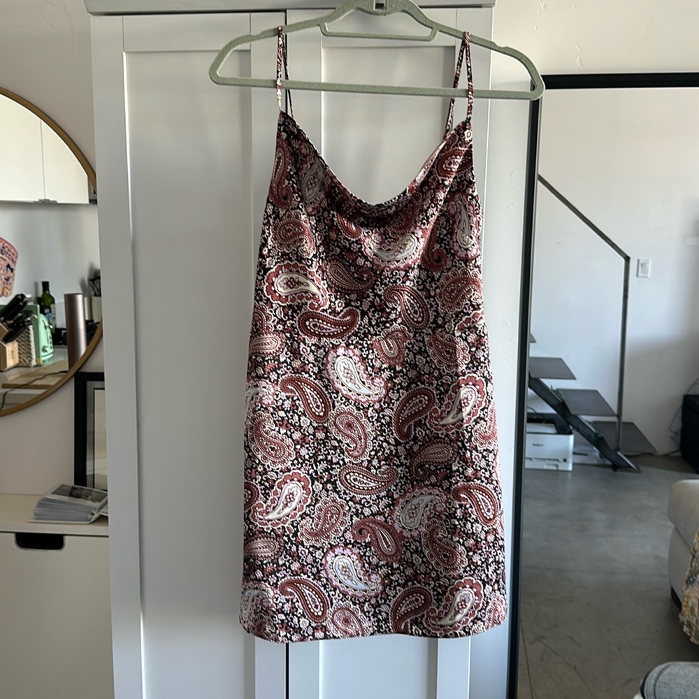 NWT Aritzia Sunday Best Satin Spencer Dress in Paisley